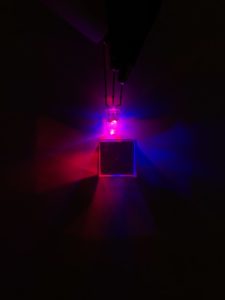 RGB LED displaying Magenta