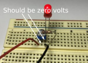 Measure the voltage between these two points