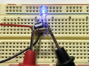 Measuring between resistor leads
